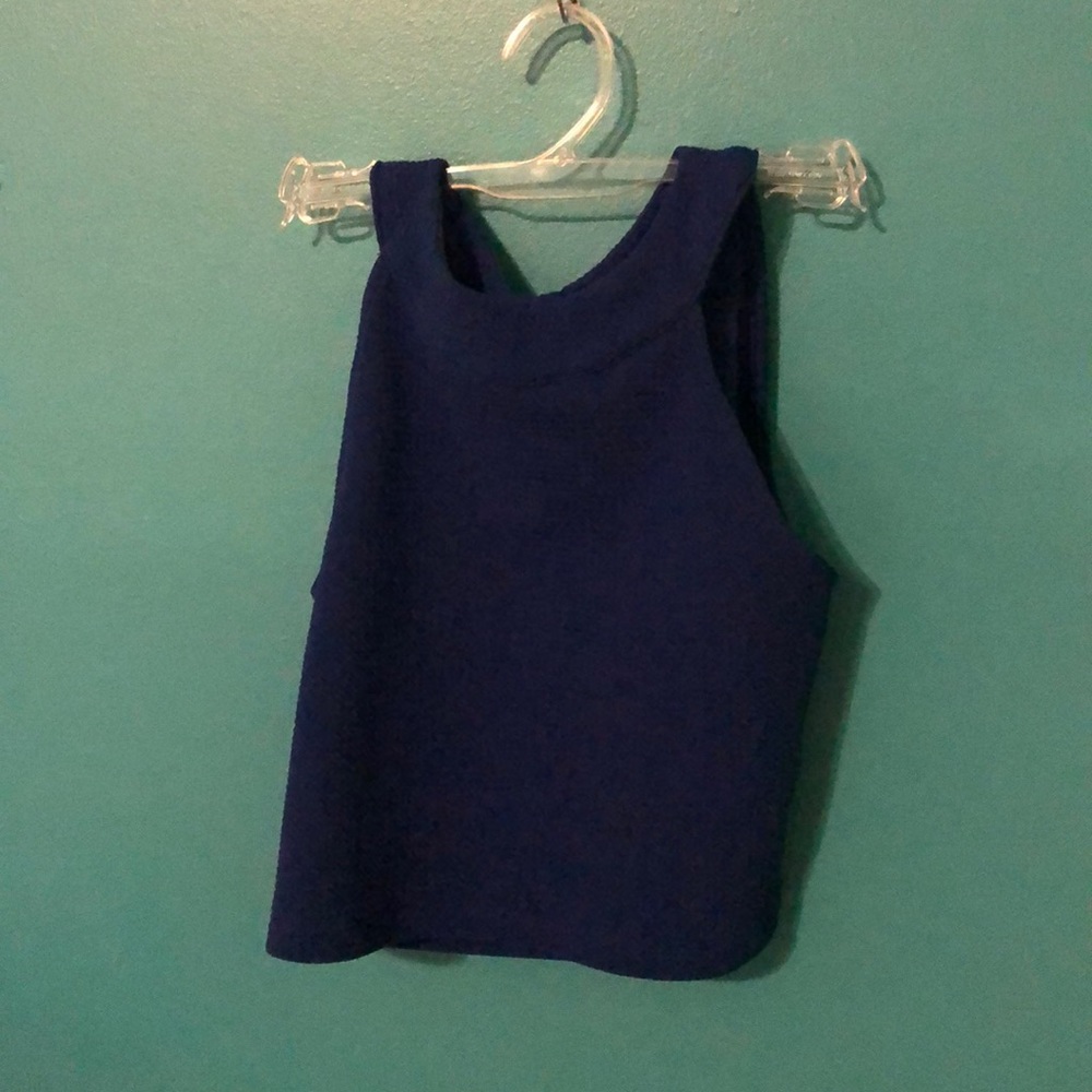 KIDS-Blue cropped tank top.